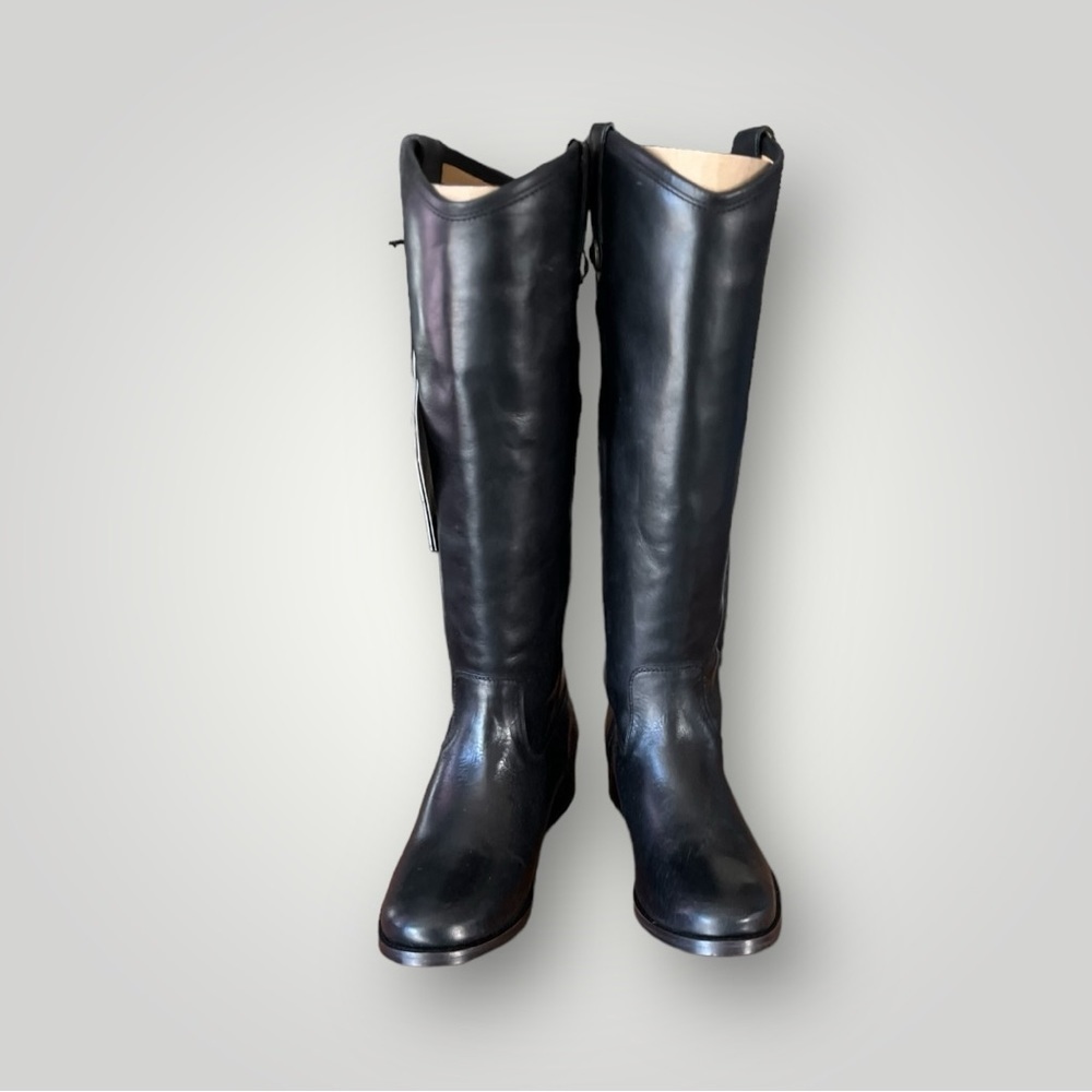 NWT FRYE Melissa Button Equestrian Style Black Leather Boots || Size 6 - Picture 6 of 14